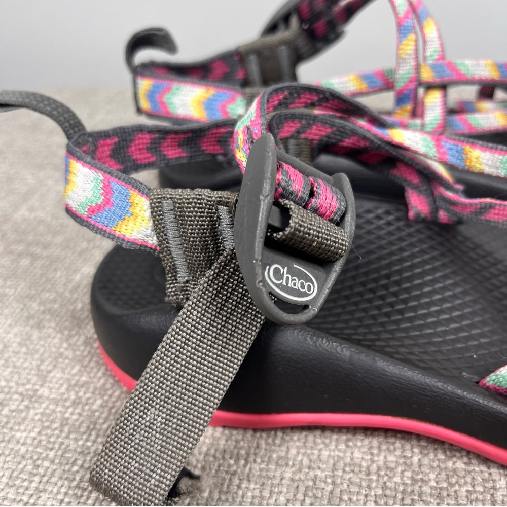 Chaco ZX1 Eco Tread Hiking Outdoor Pink Yellow Sandal Shoe Size 4 - Picture 9 of 11